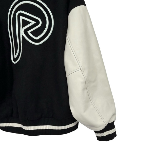 Black Varsity Jacket L Streetwear Oversized Y2K Letterman Bomber (PlugPlay) - Picture 12 of 15